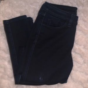 Guess Brittney Skinny Navy Blue Dark Jeans Slightly Distressed Ripped Women 26